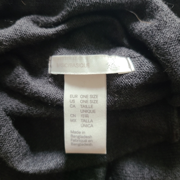 H&M Basic Women's One Size Poncho Sweater Grey Fall Cozy Casual Loose Fit - Picture 9 of 9